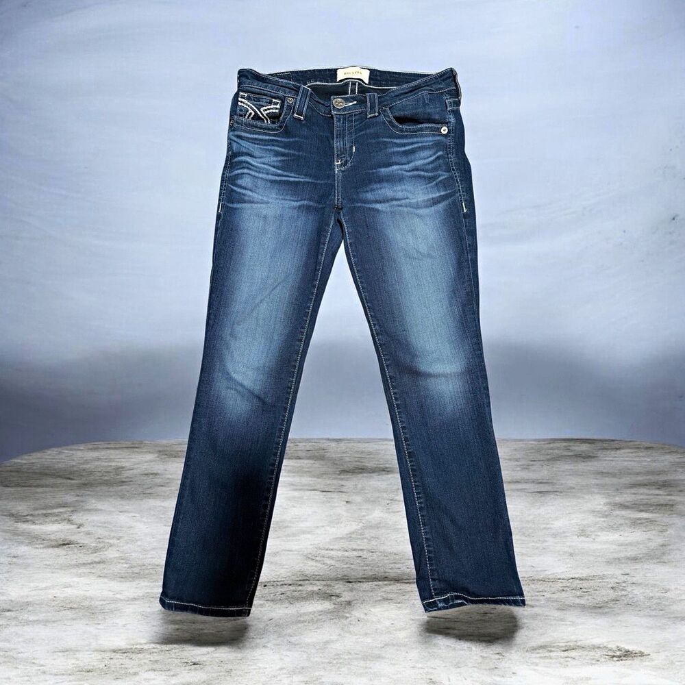 BIG STAR Women's Dark Wash Slim Fit Straight Leg Denim Jeans 5-Pocket Size 27